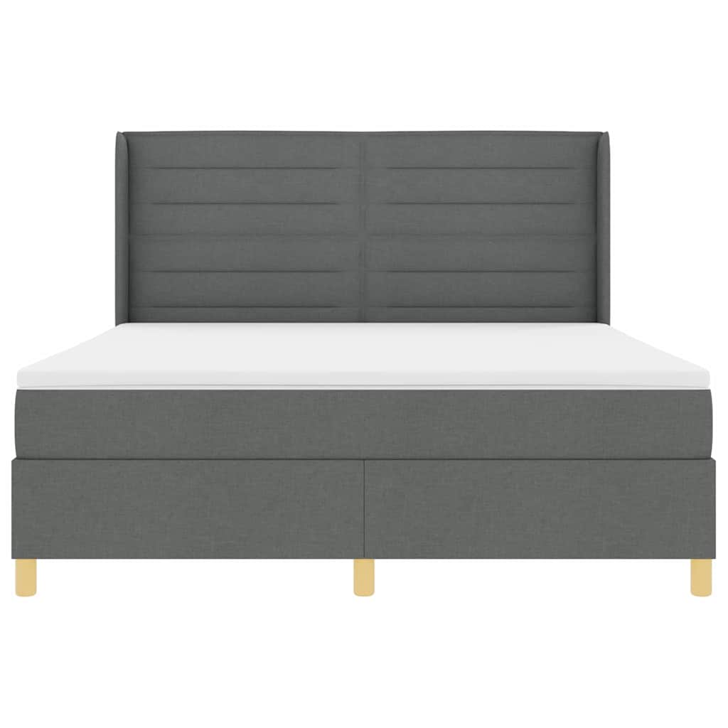 Boxspringbed met matras Donkergrijs 180 x 200 cm Stof