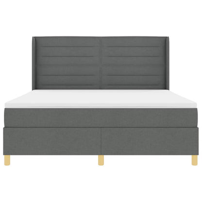 Boxspringbed met matras Donkergrijs 180 x 200 cm Stof