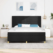Boxspringbed met matras met hoofdeinde Zwart 180 x 200 cm Stof