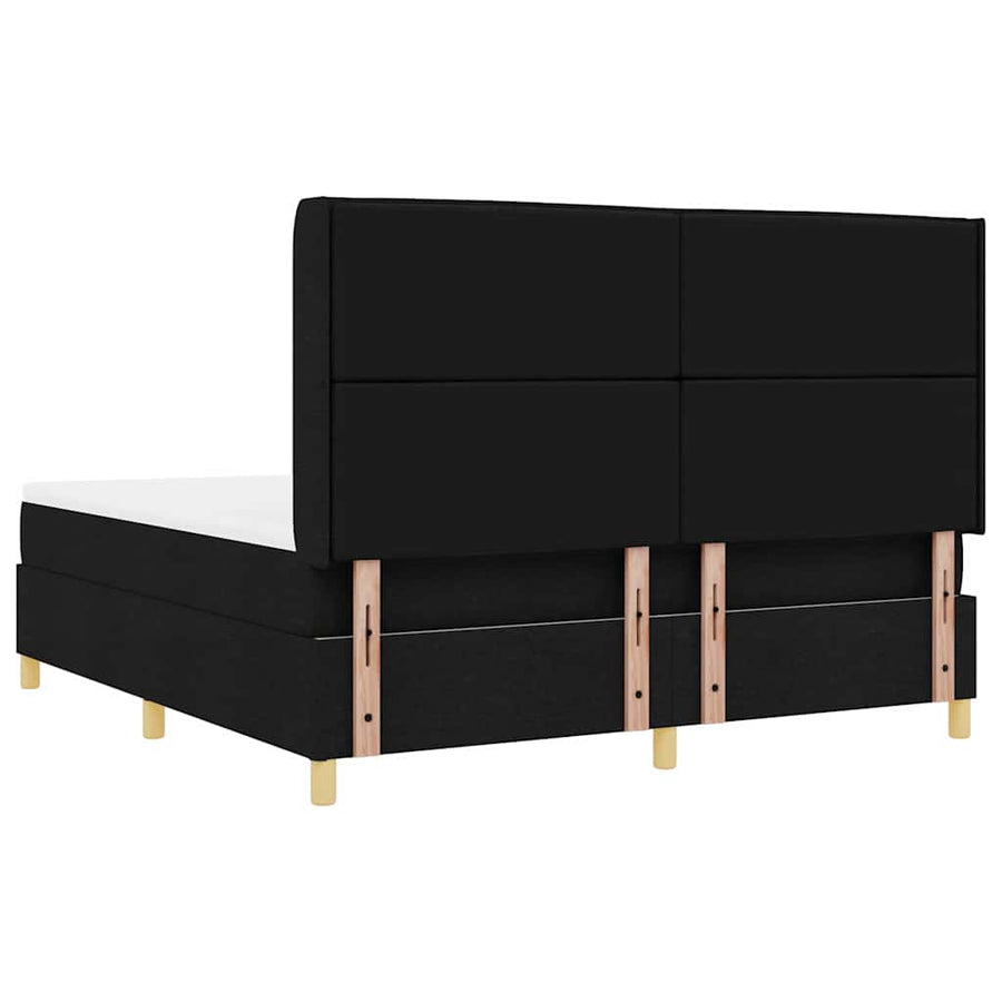 Boxspringbed met matras met hoofdeinde Zwart 180 x 200 cm Stof