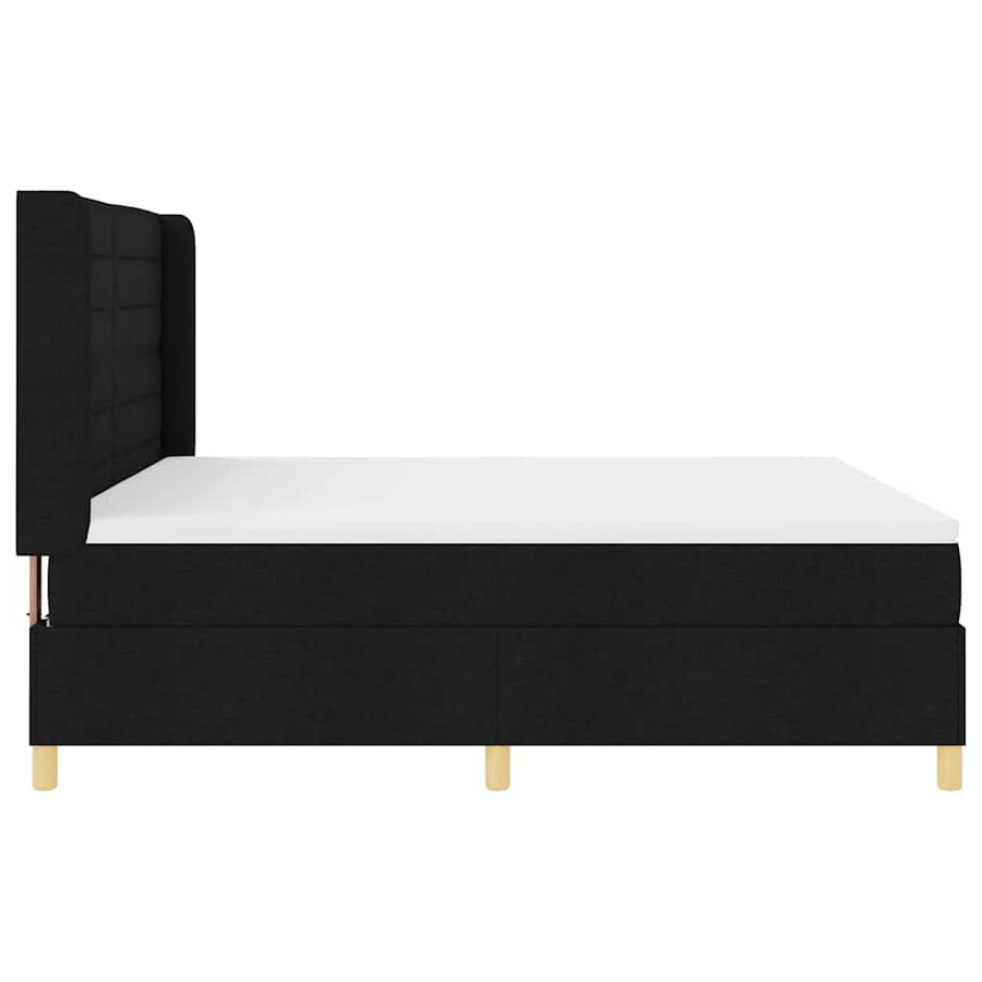 Boxspringbed met matras met hoofdeinde Zwart 180 x 200 cm Stof