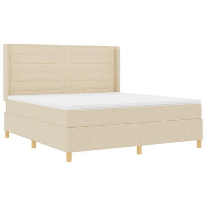 Boxspringbed met matras met hoofdeinde Crème 180 x 200 cm Stof