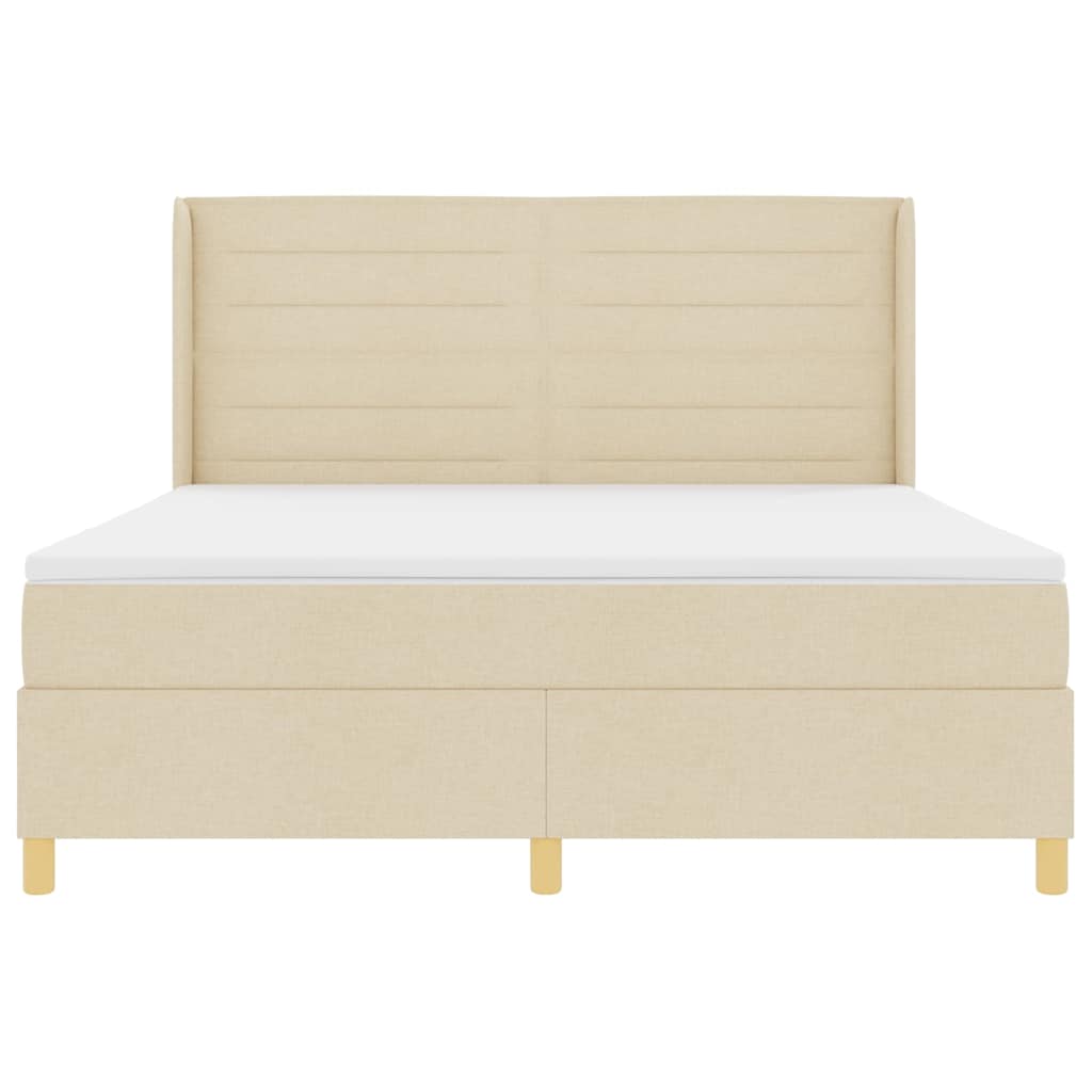 Boxspringbed met matras met hoofdeinde Crème 180 x 200 cm Stof