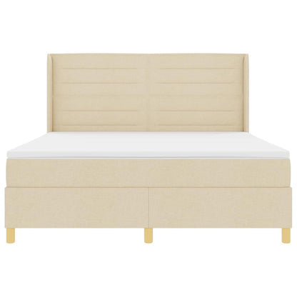 Boxspringbed met matras met hoofdeinde Crème 180 x 200 cm Stof
