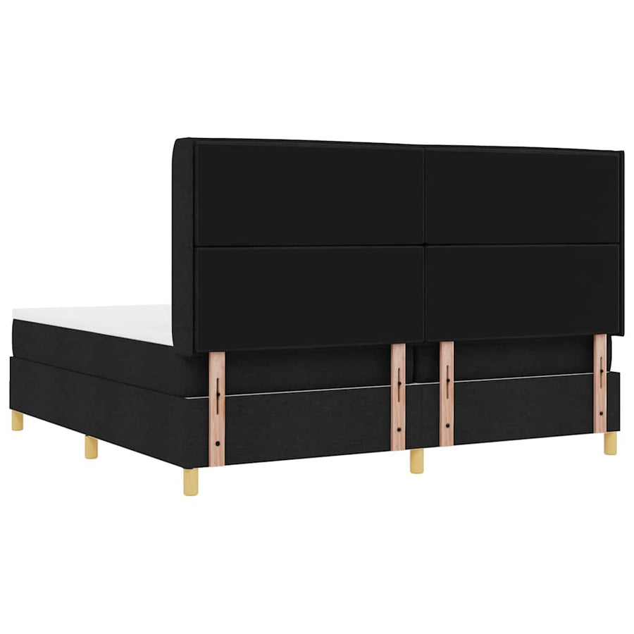 Boxspring bed met hoofdeinde Zwart 200 x 200 cm Stof