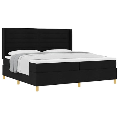 Boxspring bed met hoofdeinde Zwart 200 x 200 cm Stof