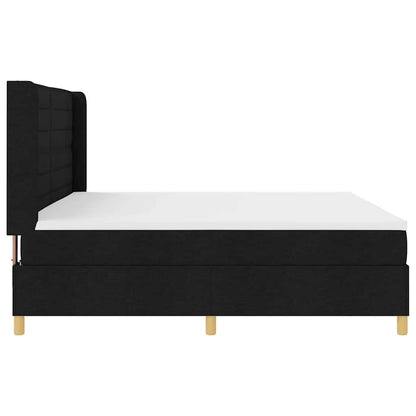 Boxspring bed met hoofdeinde Zwart 200 x 200 cm Stof