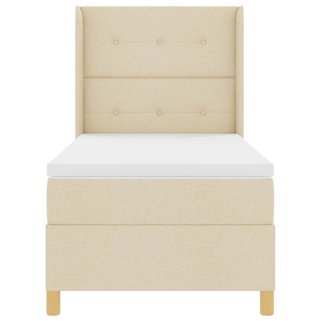 Boxspringbed met hoofdeinde Crème 80 x 200 cm Stof
