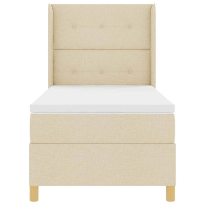 Boxspringbed met hoofdeinde Crème 80 x 200 cm Stof