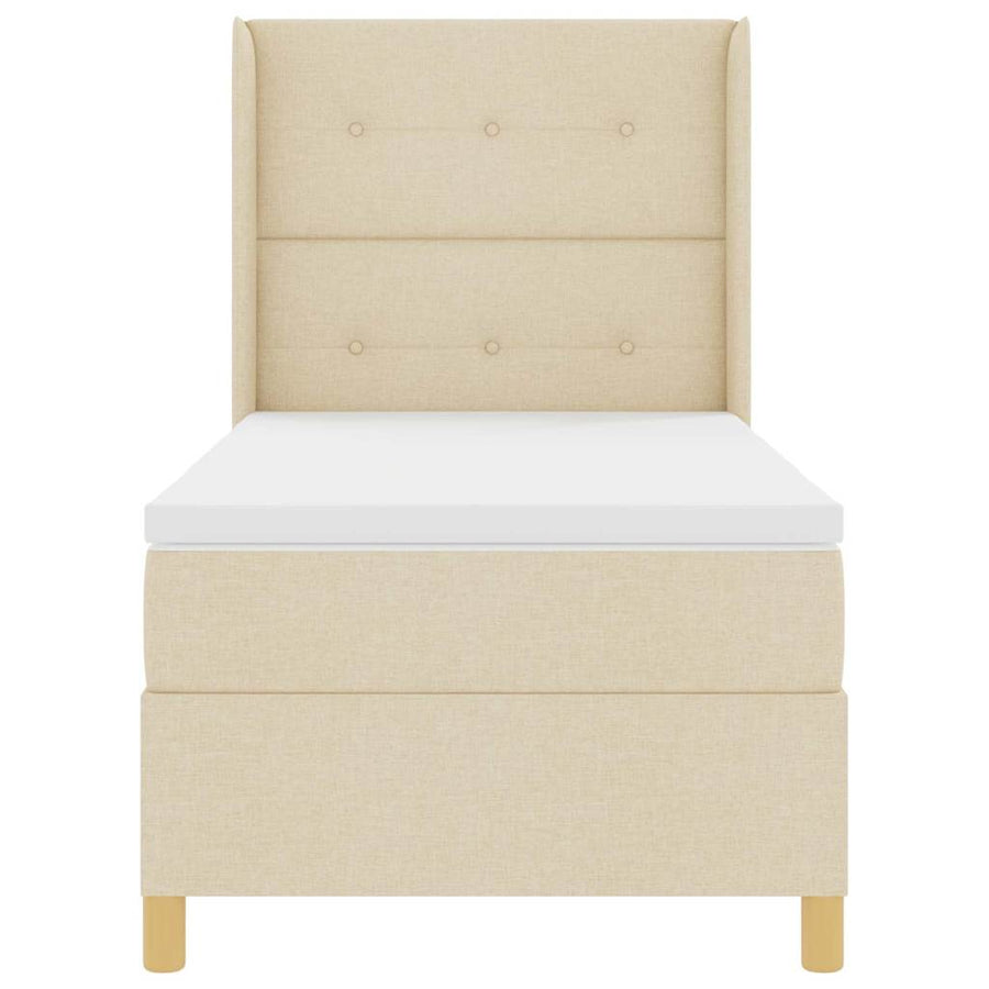 Boxspringbed met hoofdeinde Crème 80 x 200 cm Stof