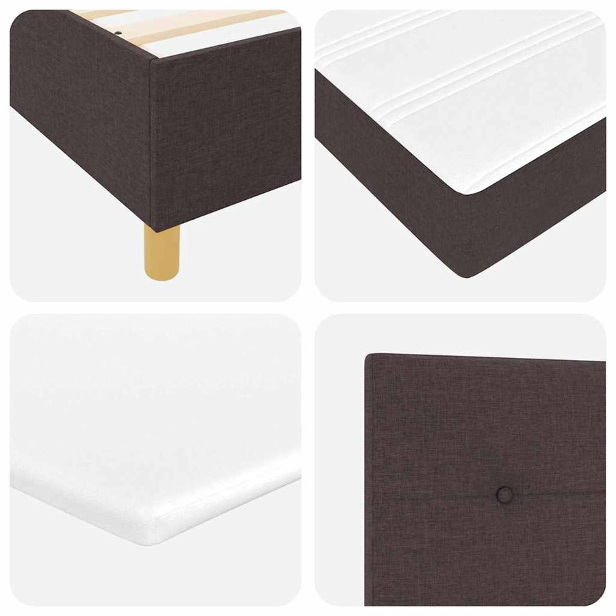 Boxspringbed met matras Donkerbruin 90 x 190 cm Stof