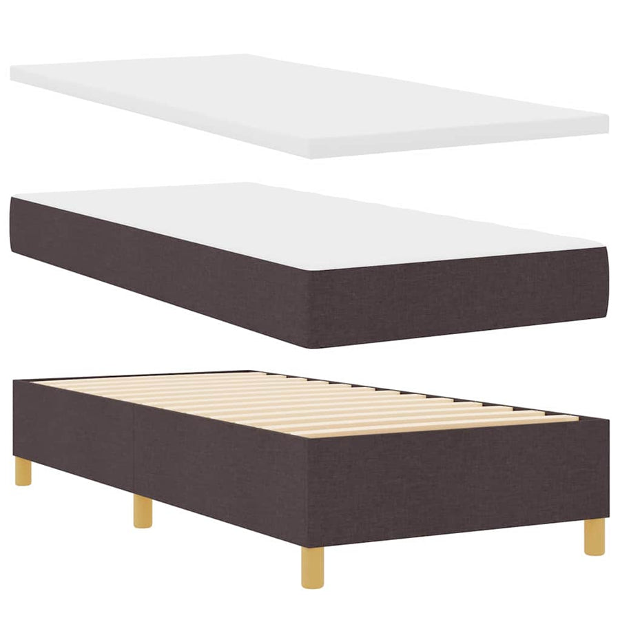 Boxspringbed met matras Donkerbruin 90 x 190 cm Stof