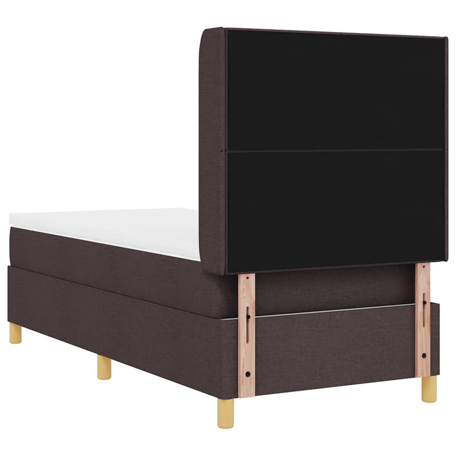 Boxspringbed met matras Donkerbruin 90 x 190 cm Stof