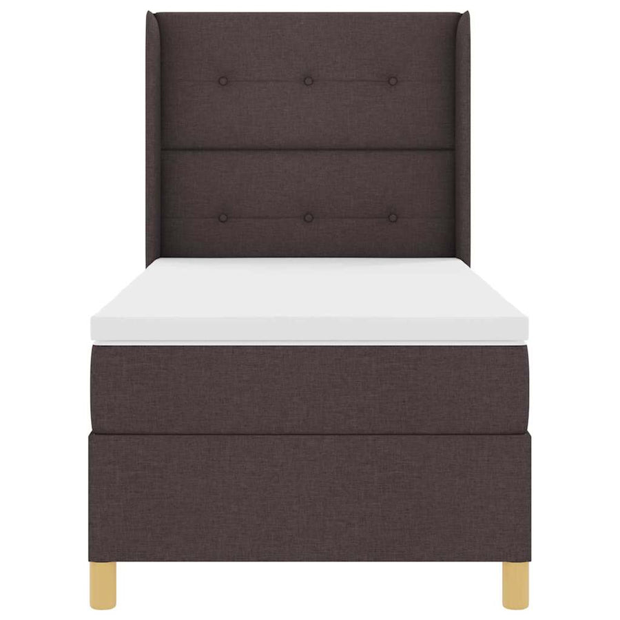 Boxspringbed met matras Donkerbruin 90 x 190 cm Stof