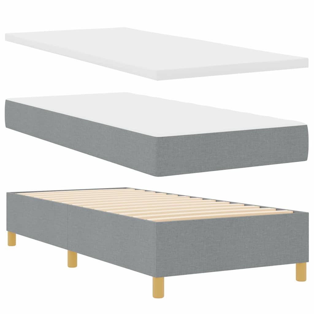 Boxspringbed met hoofdeinde Lichtgrijs 100 x 200 cm Stof