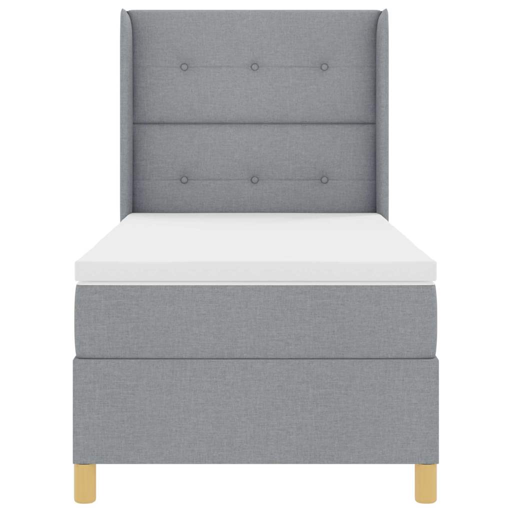 Boxspringbed met hoofdeinde Lichtgrijs 100 x 200 cm Stof