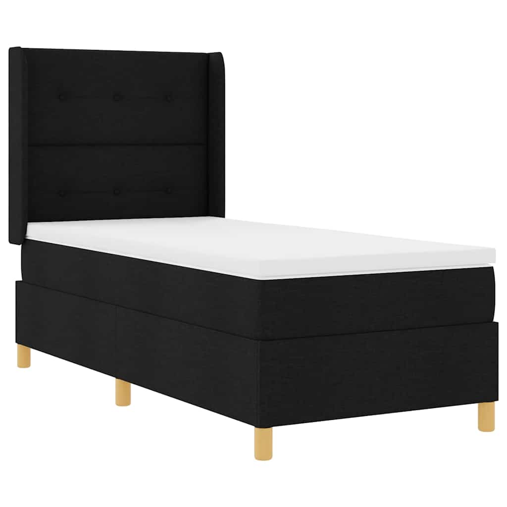 Boxspringbed met hoofdeinde Zwart 100 x 200 cm Stof