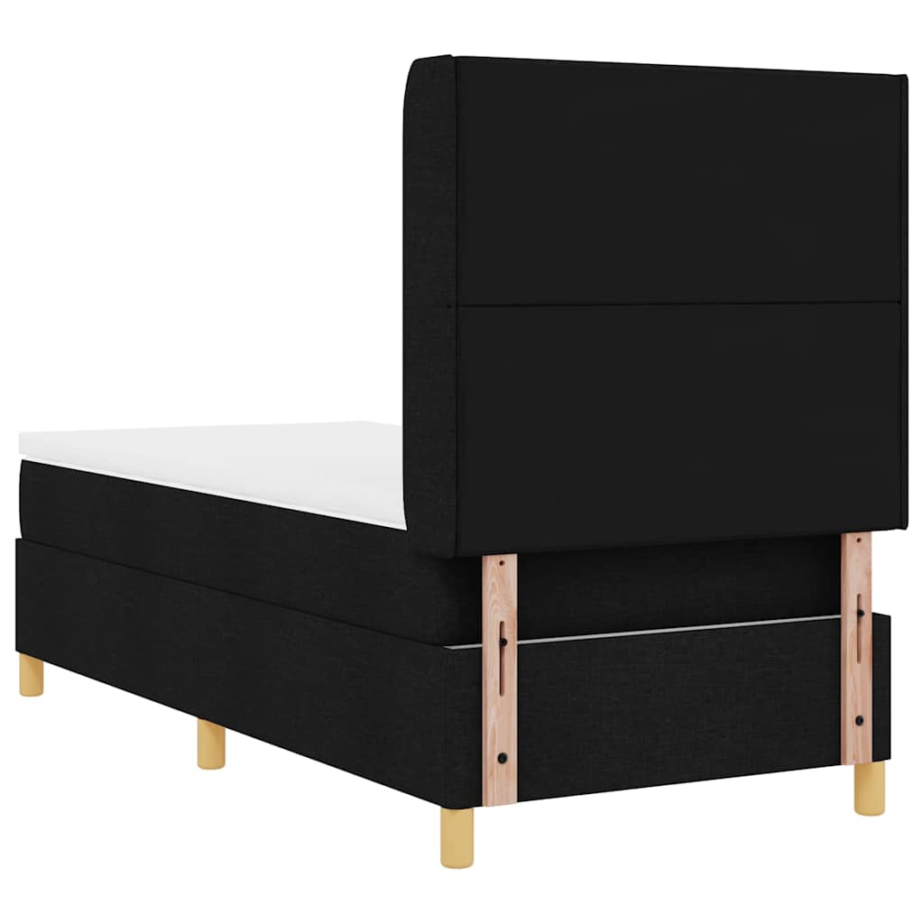 Boxspringbed met hoofdeinde Zwart 100 x 200 cm Stof