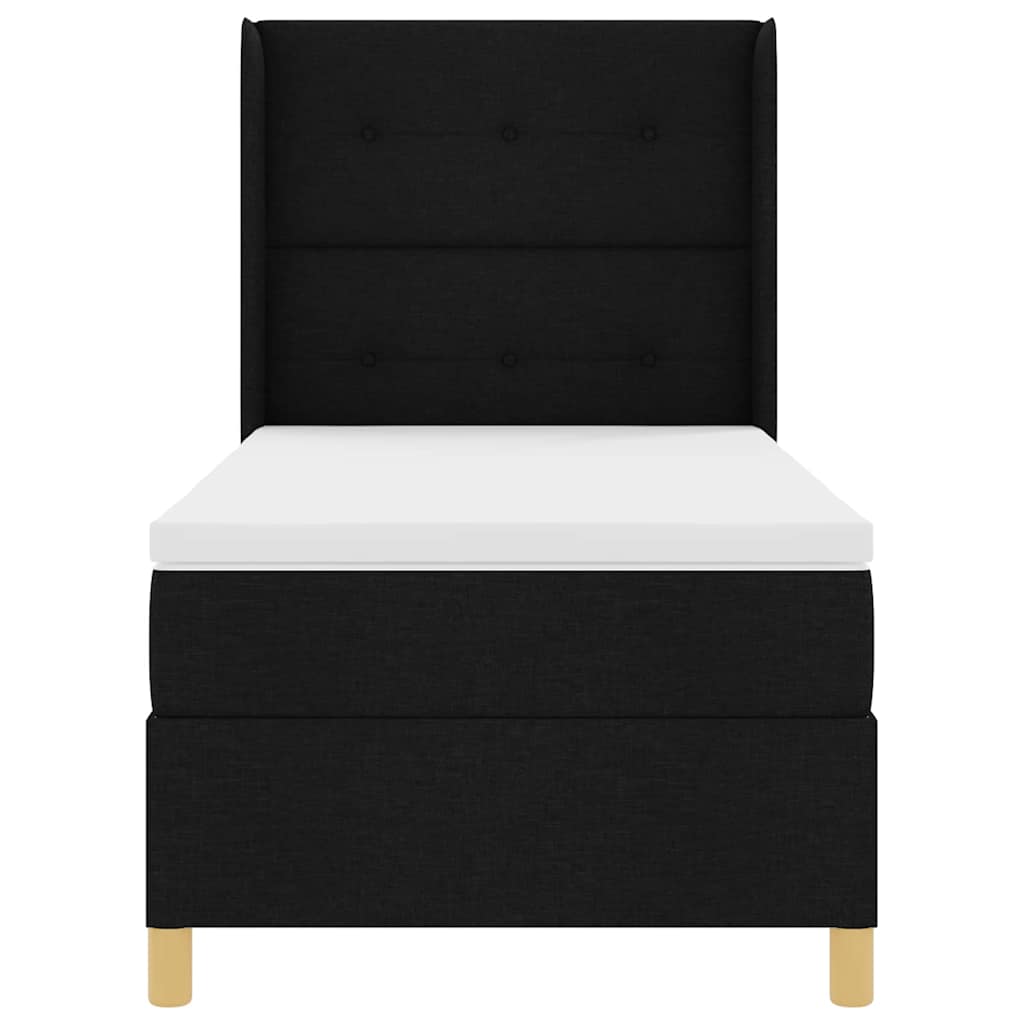 Boxspringbed met hoofdeinde Zwart 100 x 200 cm Stof