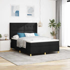 Box spring bed with mattress with headboard Black 140 x 190 cm Fabric