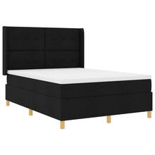 Boxspringbed met matras met hoofdeinde Zwart 140 x 190 cm Stof