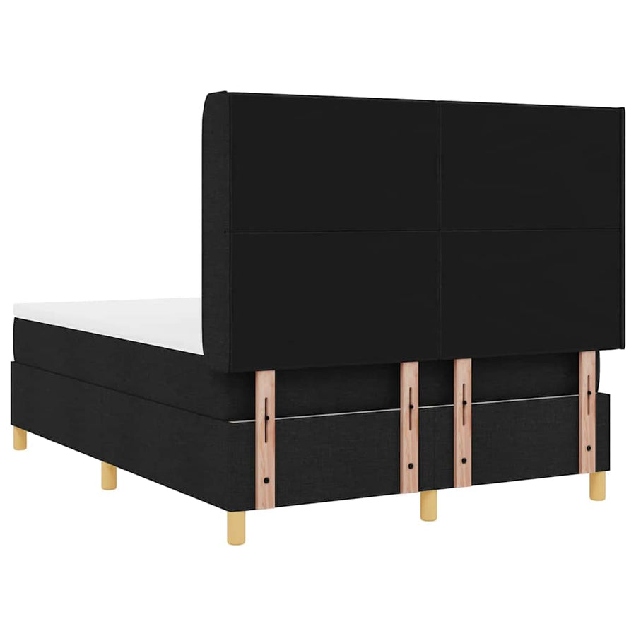 Boxspringbed met matras met hoofdeinde Zwart 140 x 190 cm Stof