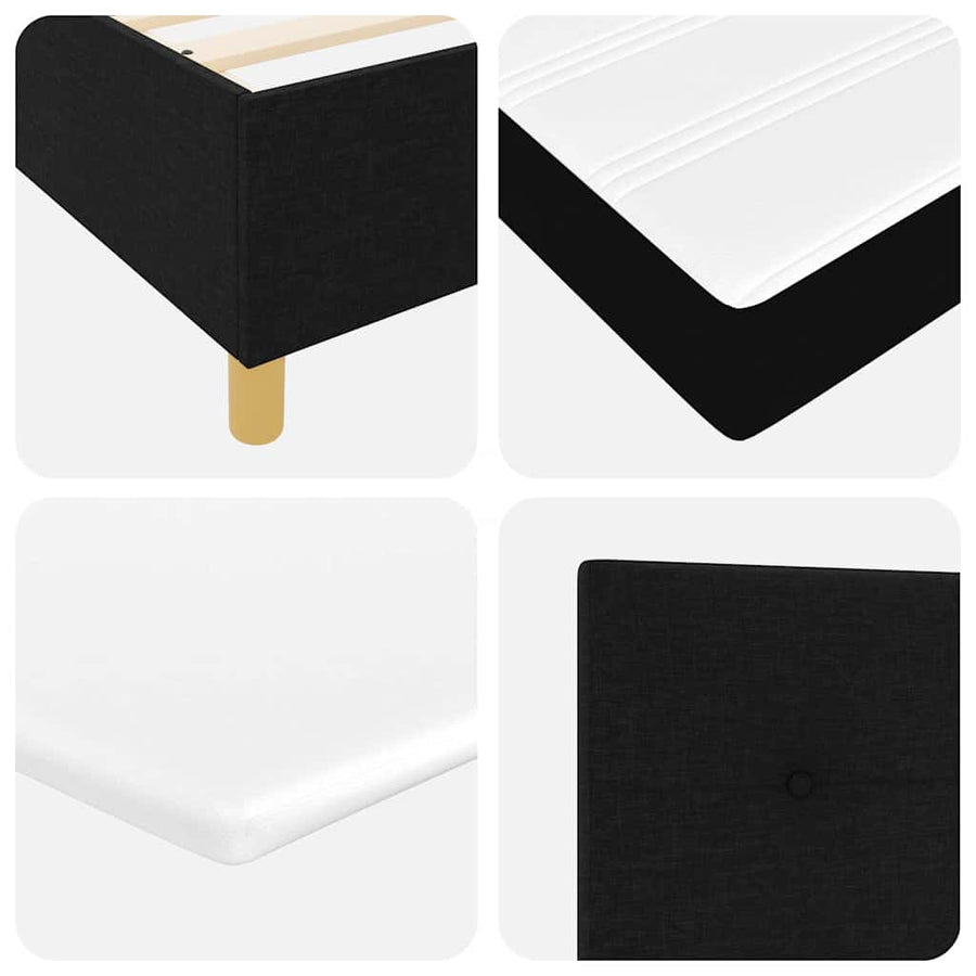 Boxspringbed met matras met hoofdeinde Zwart 160 x 200 cm Stof