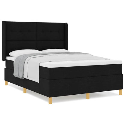 Boxspringbed met matras met hoofdeinde Zwart 160 x 200 cm Stof