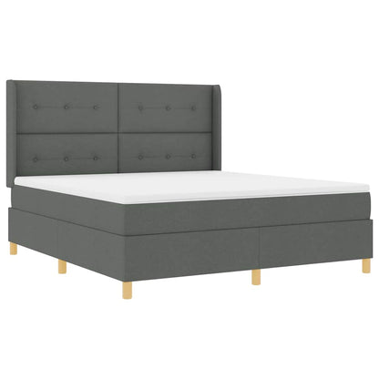 Boxspringbed met hoofdeinde Donkergrijs 180 x 200 cm Stof