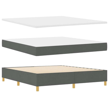 Boxspringbed met hoofdeinde Donkergrijs 180 x 200 cm Stof