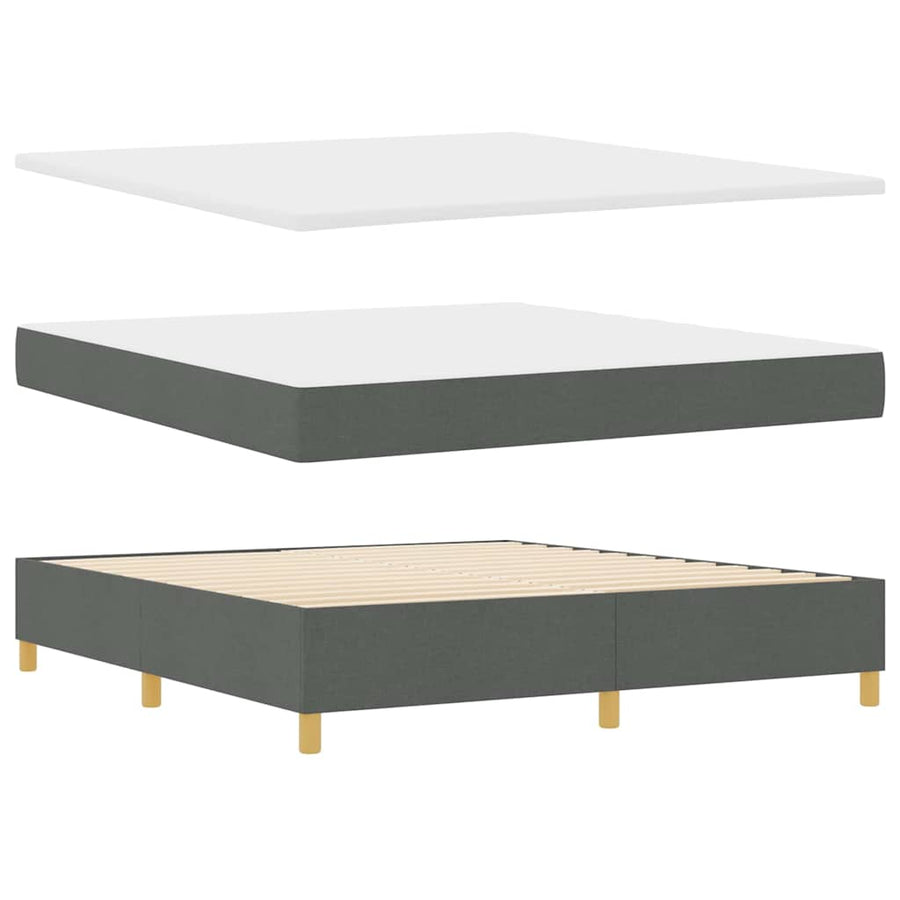 Boxspringbed met hoofdeinde Donkergrijs 180 x 200 cm Stof
