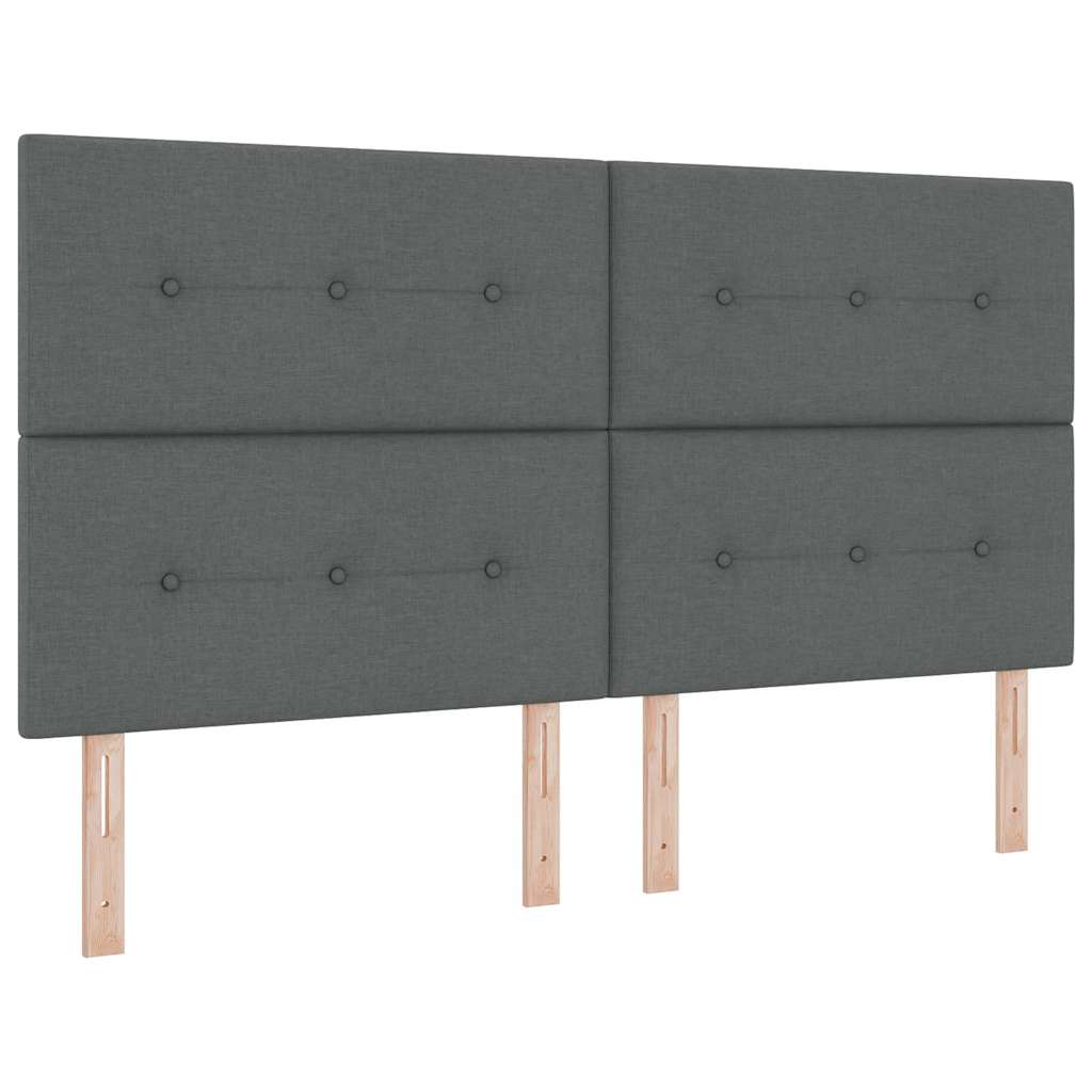 Boxspringbed met hoofdeinde Donkergrijs 180 x 200 cm Stof