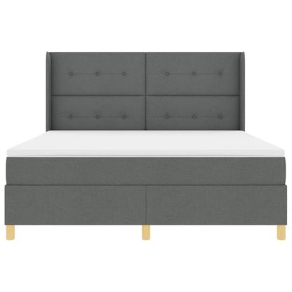 Boxspringbed met hoofdeinde Donkergrijs 180 x 200 cm Stof