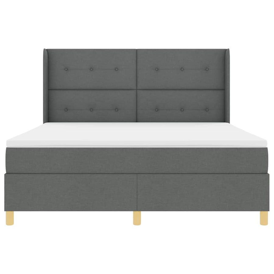 Boxspringbed met hoofdeinde Donkergrijs 180 x 200 cm Stof