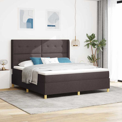 Boxspringbed met matras Donkerbruin 180 x 200 cm Stof