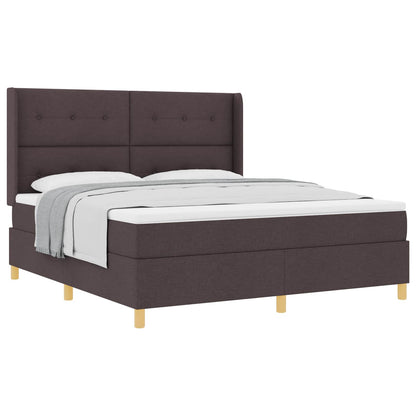 Boxspringbed met matras Donkerbruin 180 x 200 cm Stof