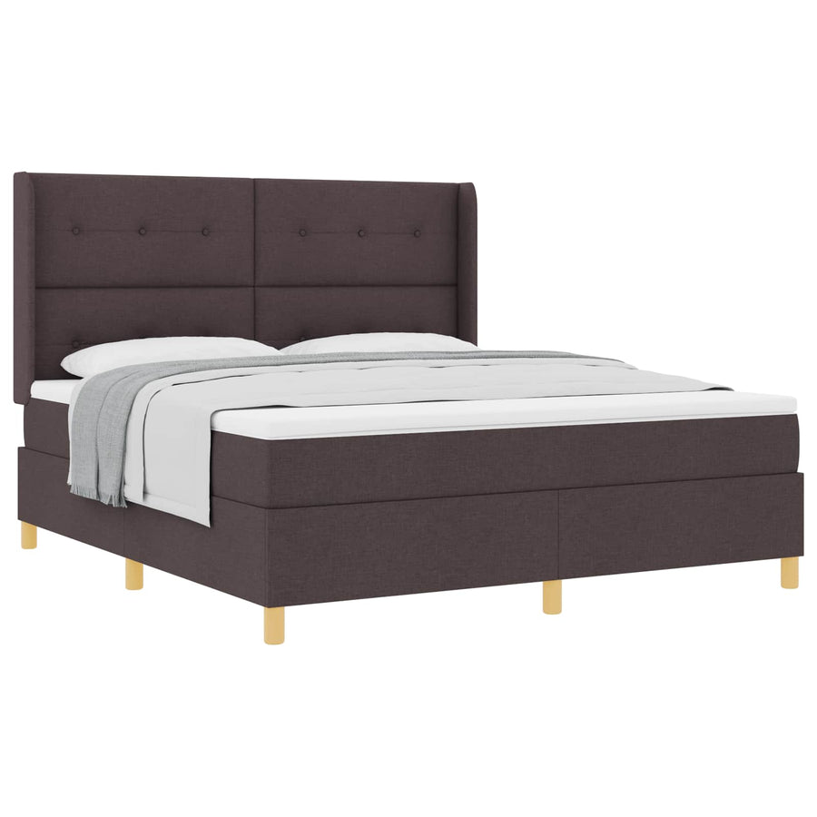Boxspringbed met matras Donkerbruin 180 x 200 cm Stof