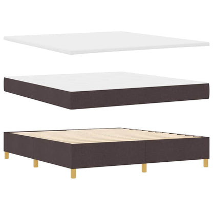 Boxspringbed met matras Donkerbruin 180 x 200 cm Stof