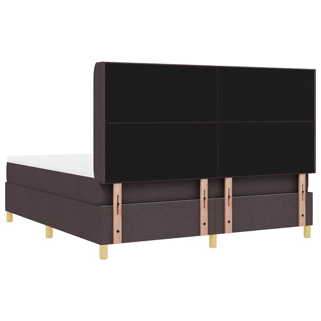 Boxspringbed met matras Donkerbruin 180 x 200 cm Stof