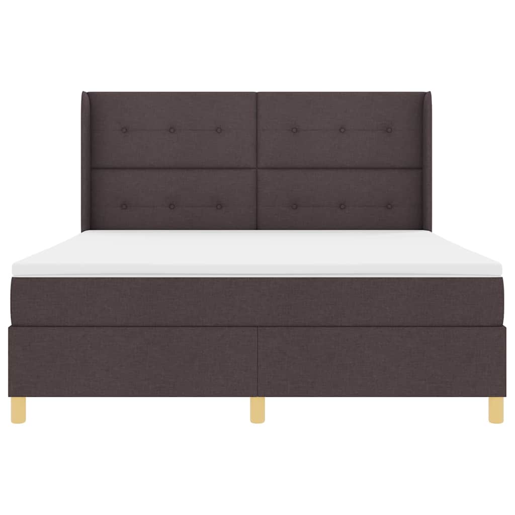 Boxspringbed met matras Donkerbruin 180 x 200 cm Stof