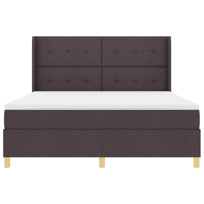 Boxspringbed met matras Donkerbruin 180 x 200 cm Stof
