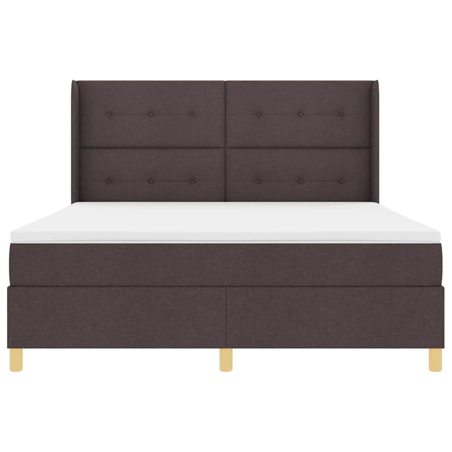 Boxspringbed met matras Donkerbruin 180 x 200 cm Stof