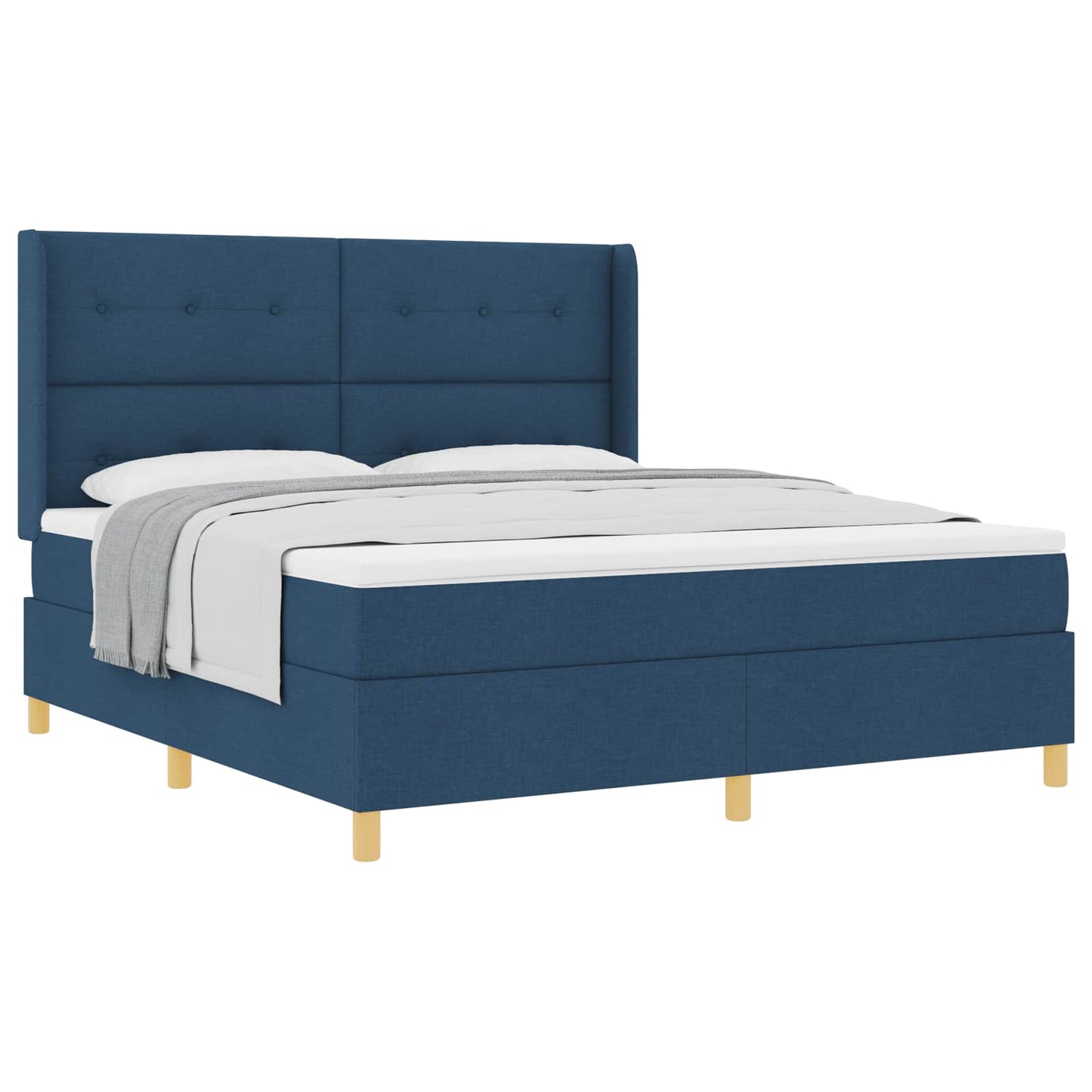 Boxspringbed met hoofdeinde Blauw 180 x 200 cm Stof
