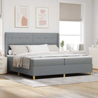Boxspringbed lichtgrijs 200x200 cm stof