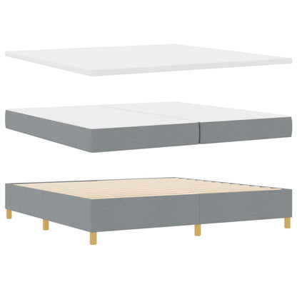 Boxspringbed met hoofdeinde Lichtgrijs 200 x 200 cm Stof