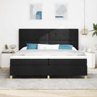 Boxspringbed 200x200 cm zwart stof