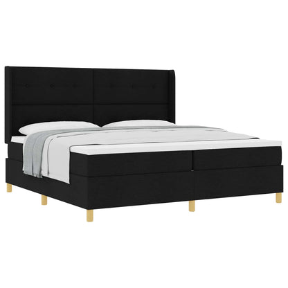 Boxspringbed met hoofdeinde Zwart 200 x 200 cm Stof