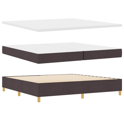 Boxspringbed met hoofdeinde Donkerbruin 200 x 200 cm Stof