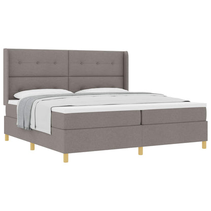 Boxspringbed met hoofdeinde Taupe 200 x 200 cm Stof
