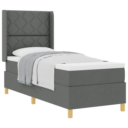 Boxspringbed met matras Donkergrijs 80 x 200 cm Stof